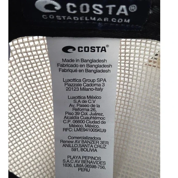 Costa Del Mar Trucker Hat Snapback Tan Mesh Adjustable Fish Catch & Release NWT - Picture 7 of 8